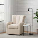 Beige Fabric Swivel Chair | Bali Loom Rayner | Oroatrade.com