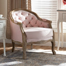 Tufted Pink Velvet Accent Chair | Bali Loom Genevieve | Oroatrade.com