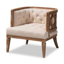 Button Tufted Beige Accent Barrel Chair | Bali Loom Esme | Oroatrade.com