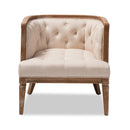 Button Tufted Beige Accent Barrel Chair | Bali Loom Esme | Oroatrade.com