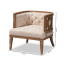 Button Tufted Beige Accent Barrel Chair | Bali Loom Esme | Oroatrade.com