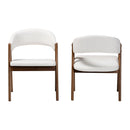 White Boucle Curved Dining Chairs 2 | Bali Loom Virden | Oroatrade.com