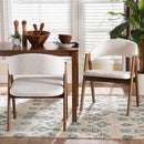 White Boucle Curved Dining Chairs 2 | Bali Loom Virden | Oroatrade.com