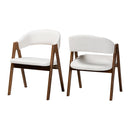 White Boucle Curved Dining Chairs 2 | Bali Loom Virden | Oroatrade.com