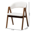 White Boucle Curved Dining Chairs 2 | Bali Loom Virden | Oroatrade.com