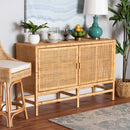 Mahogany Framed Rattan Cabinet | Bali Loom Vivan | Oroatrade.com