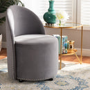 Studded Velvet Rolling Accent Chair | Bali Loom Bethel | Oroatrade.com