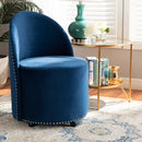 Studded Velvet Rolling Accent Chair | Bali Loom Bethel | Oroatrade.com
