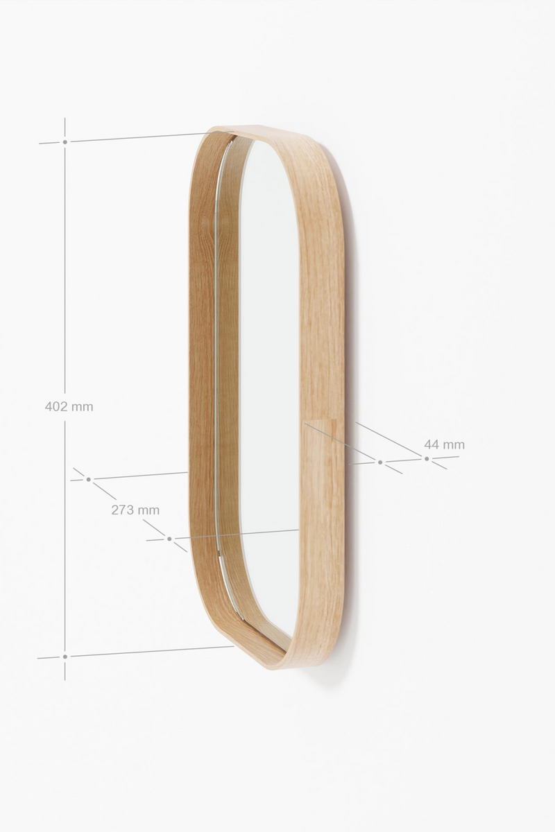 Natural Oak Rectangular Mirror | Wireworks Outlook | Oroatrade.com