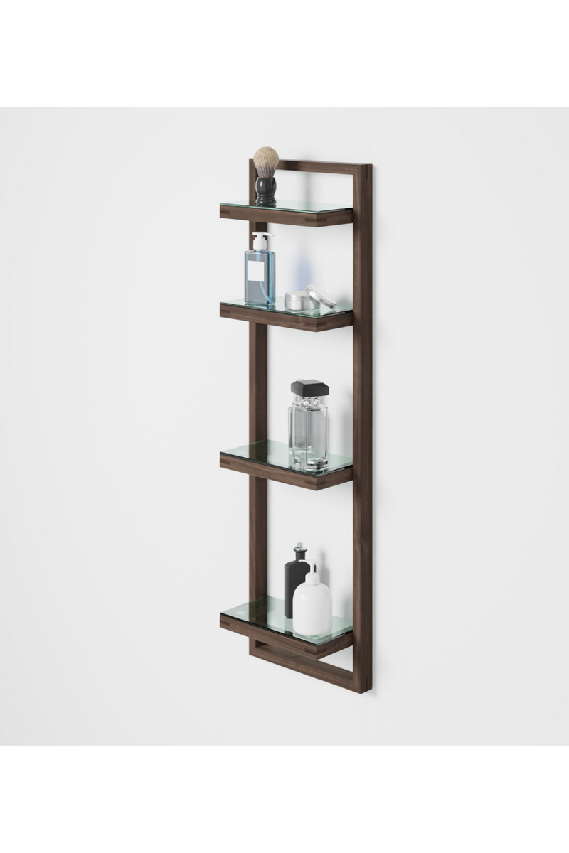 Walnut Bathroom Wall Shelf | Wireworks Zone | Oroatrade.com