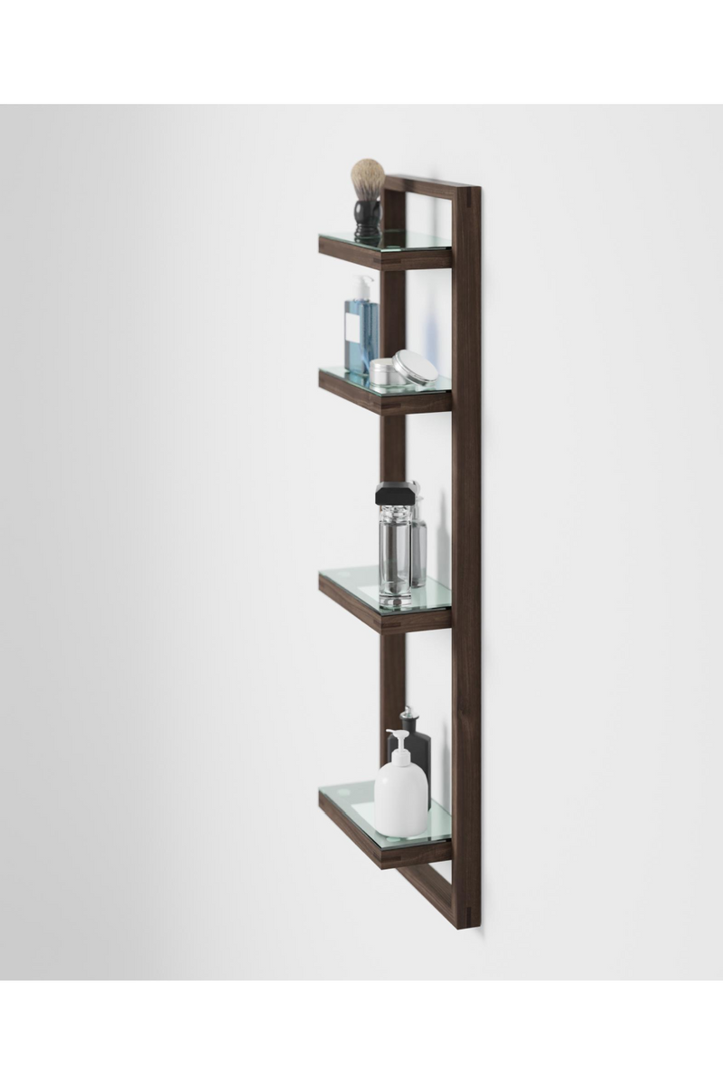 Walnut Bathroom Wall Shelf | Wireworks Zone | Oroatrade.com