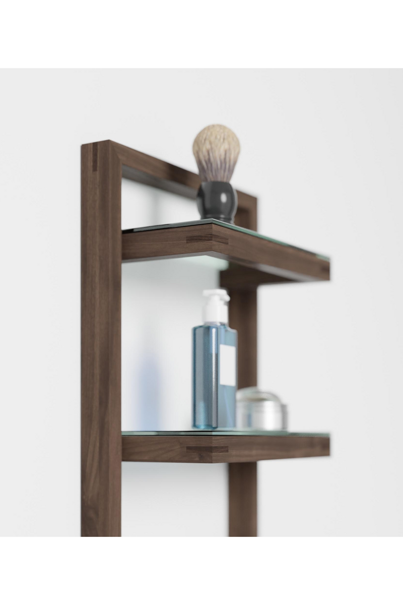 Walnut Bathroom Wall Shelf | Wireworks Zone | Oroatrade.com