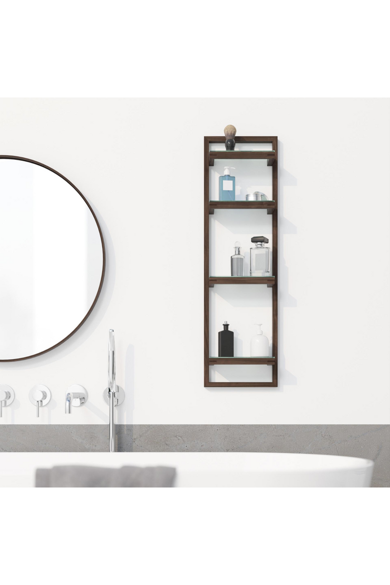 Walnut Bathroom Wall Shelf | Wireworks Zone | Oroatrade.com