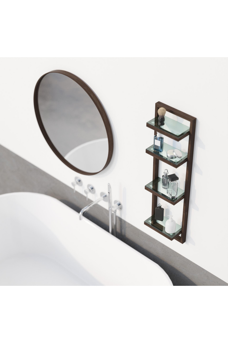 Walnut Bathroom Wall Shelf | Wireworks Zone | Oroatrade.com