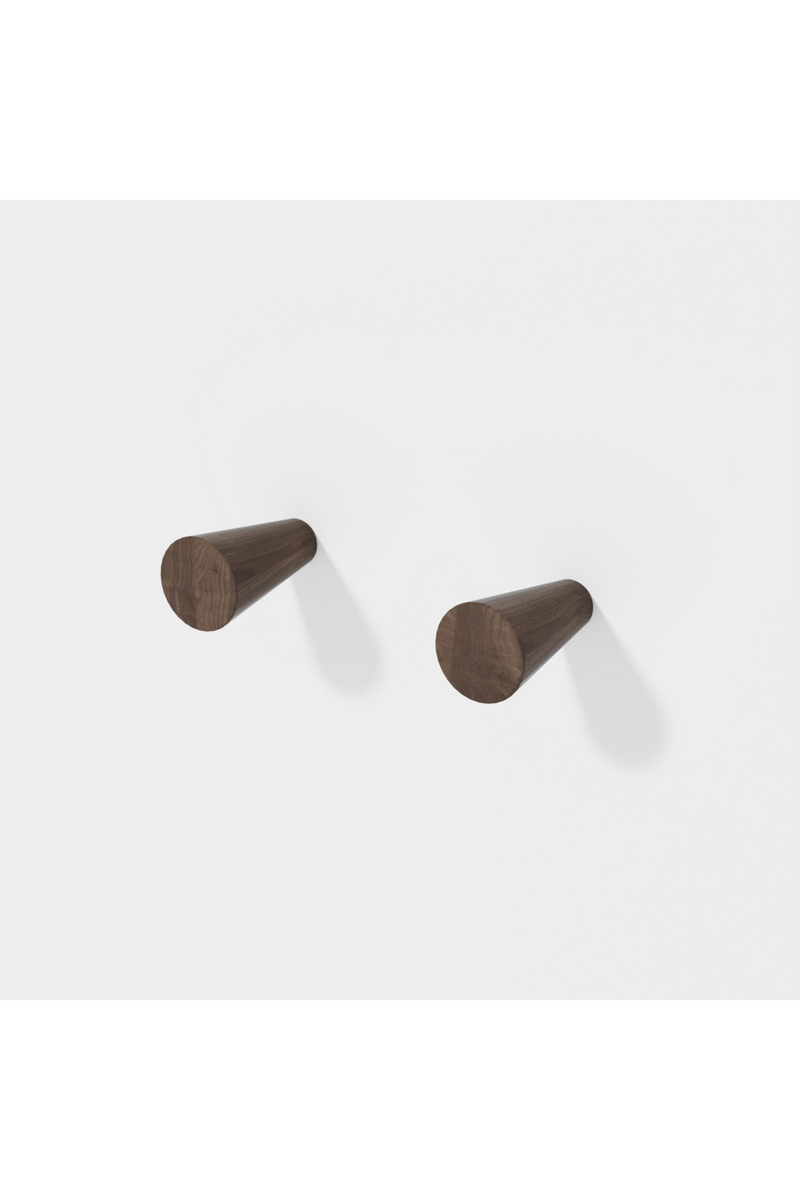 Walnut Wall Hooks (2) | Wireworks Slimline | Oroatrade.com