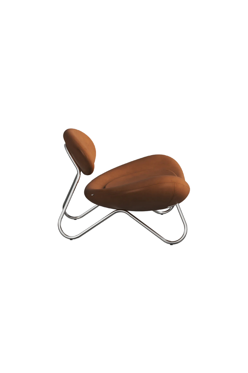 Brown Leather Modern Lounge Chair | WOUD Meadow | Oroatrade.com