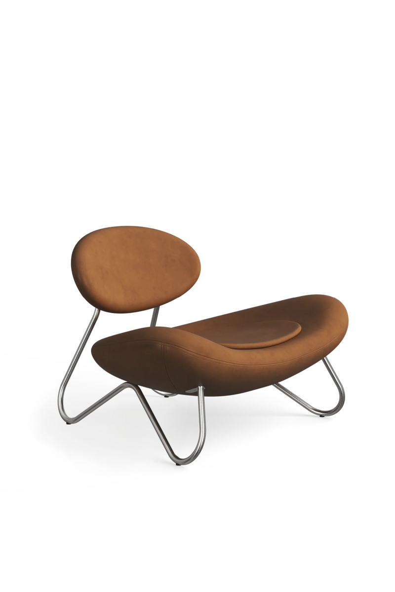 Brown Leather Modern Lounge Chair | WOUD Meadow | Oroatrade.com