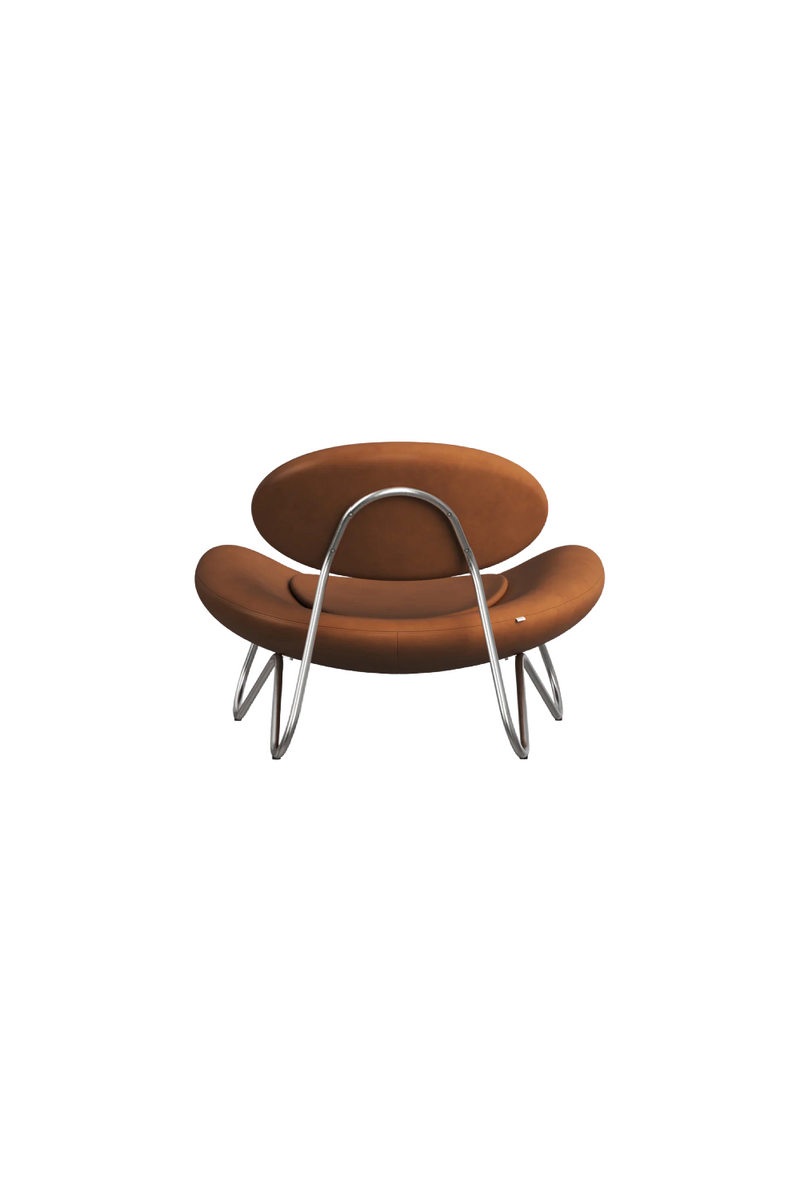 Brown Leather Modern Lounge Chair | WOUD Meadow | Oroatrade.com