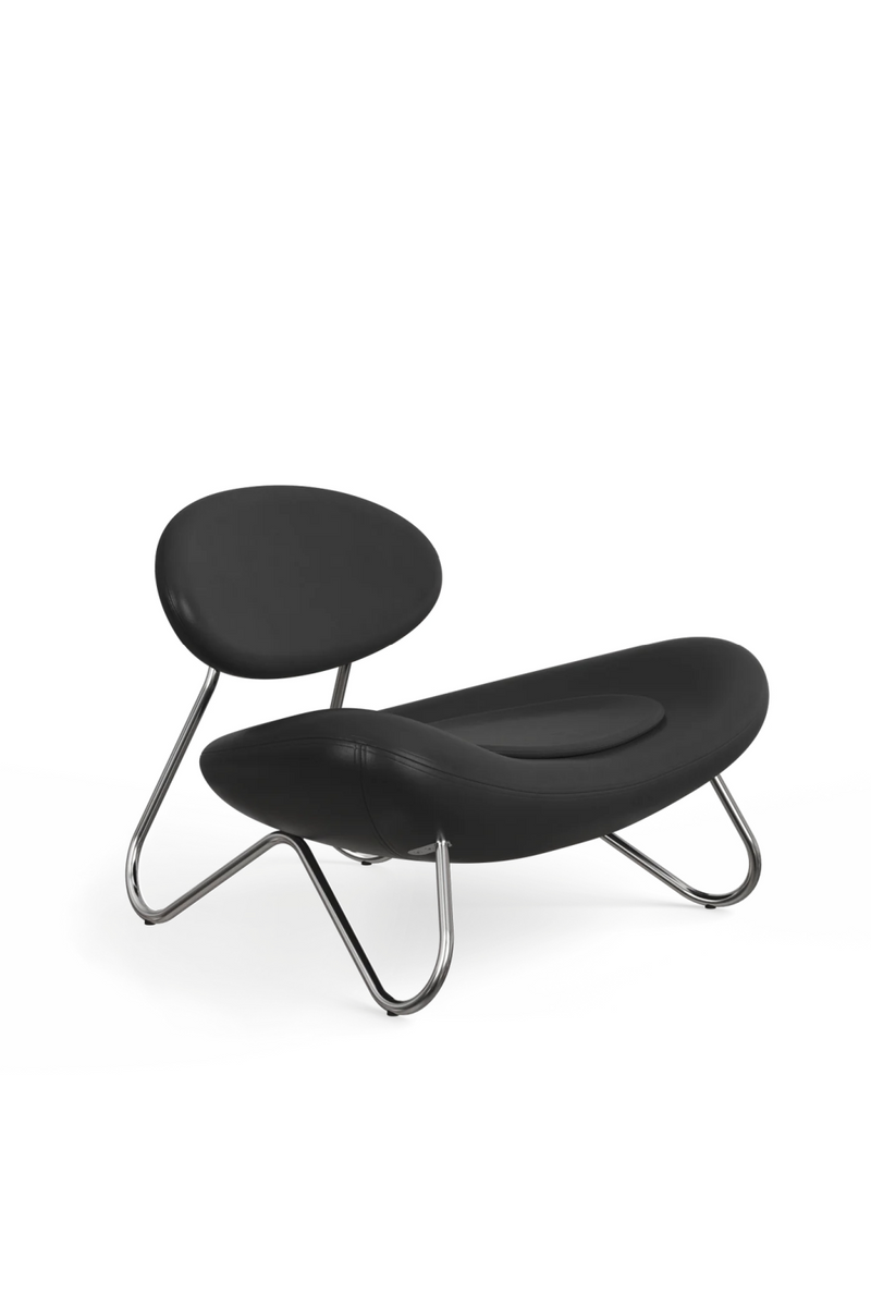 Black Leather Modern Lounge Chair | WOUD Meadow | Oroatrade.com