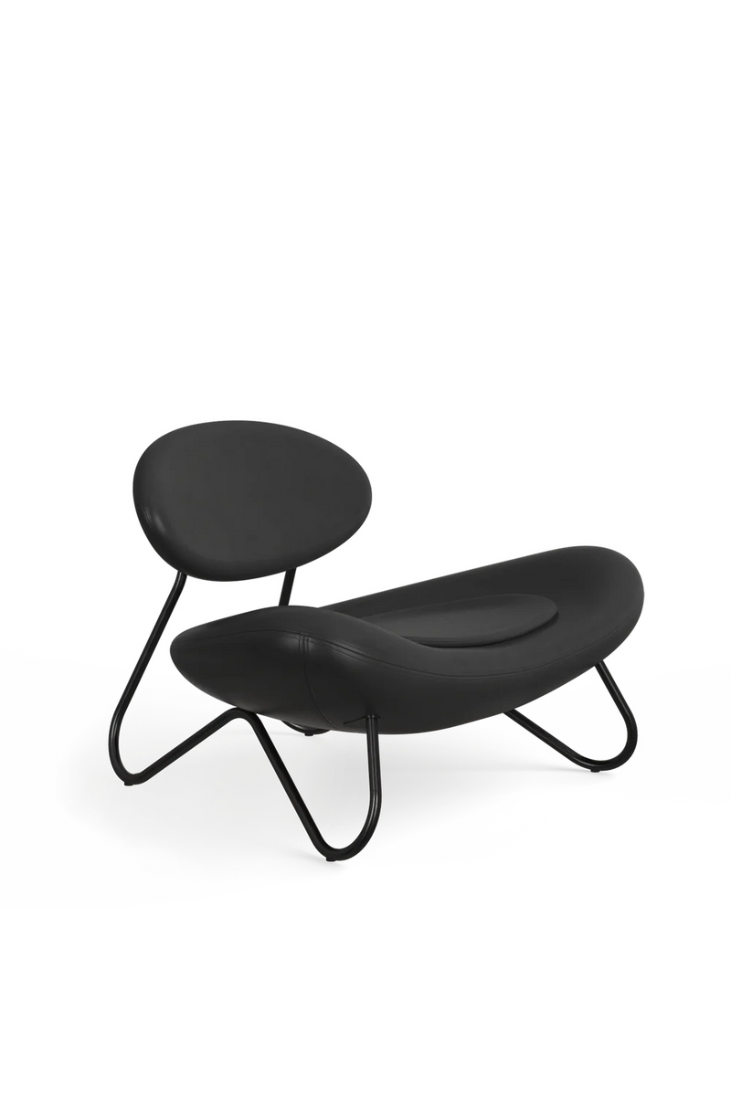 Black Leather Modern Lounge Chair | WOUD Meadow | Oroatrade.com