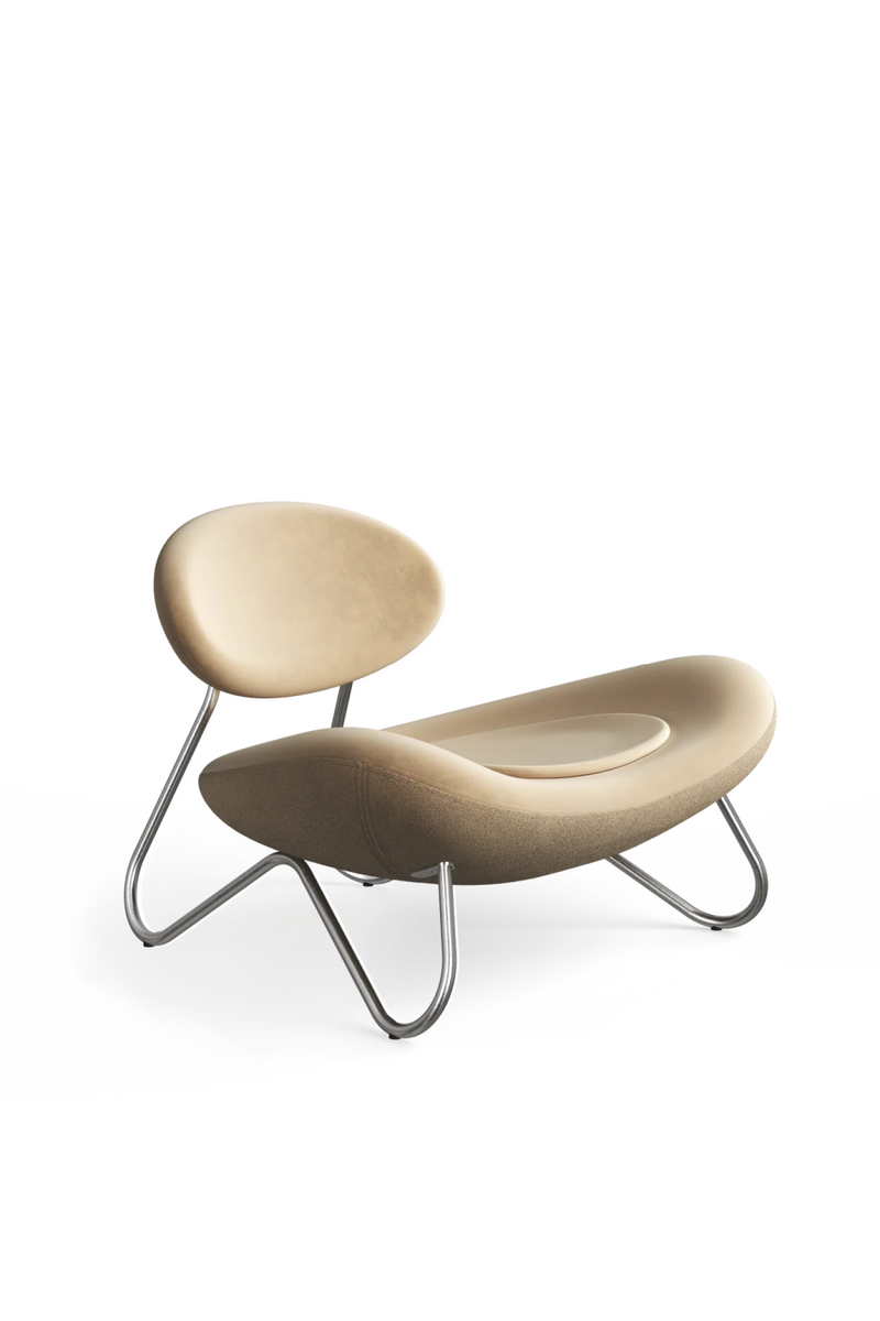 Gold Leather Modern Lounge Chair | WOUD Meadow | Oroatrade.com