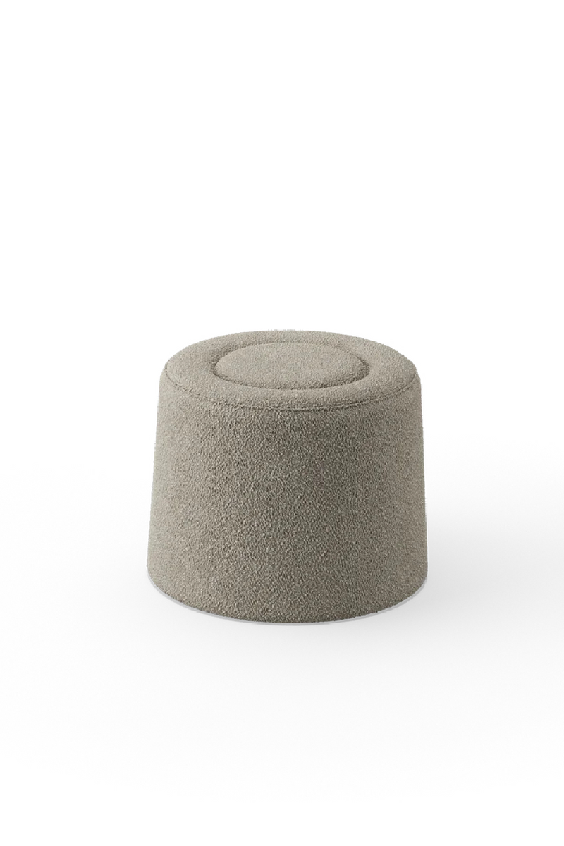 Beige Bouclé Upholstered Pouf | WOUD Praline | Oroatrade.com