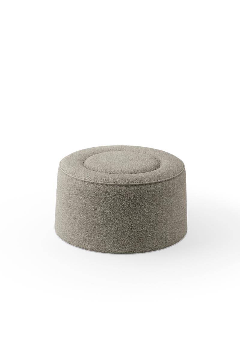 Beige Bouclé Upholstered Pouf | WOUD Praline | Oroatrade.com