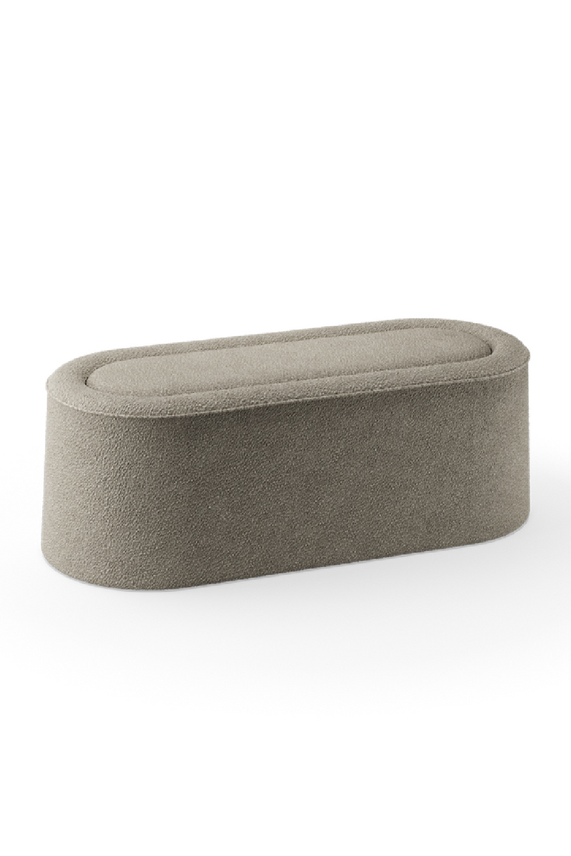 Gray Upholstered Oval Bench | WOUD Praline | Oroatrade.com