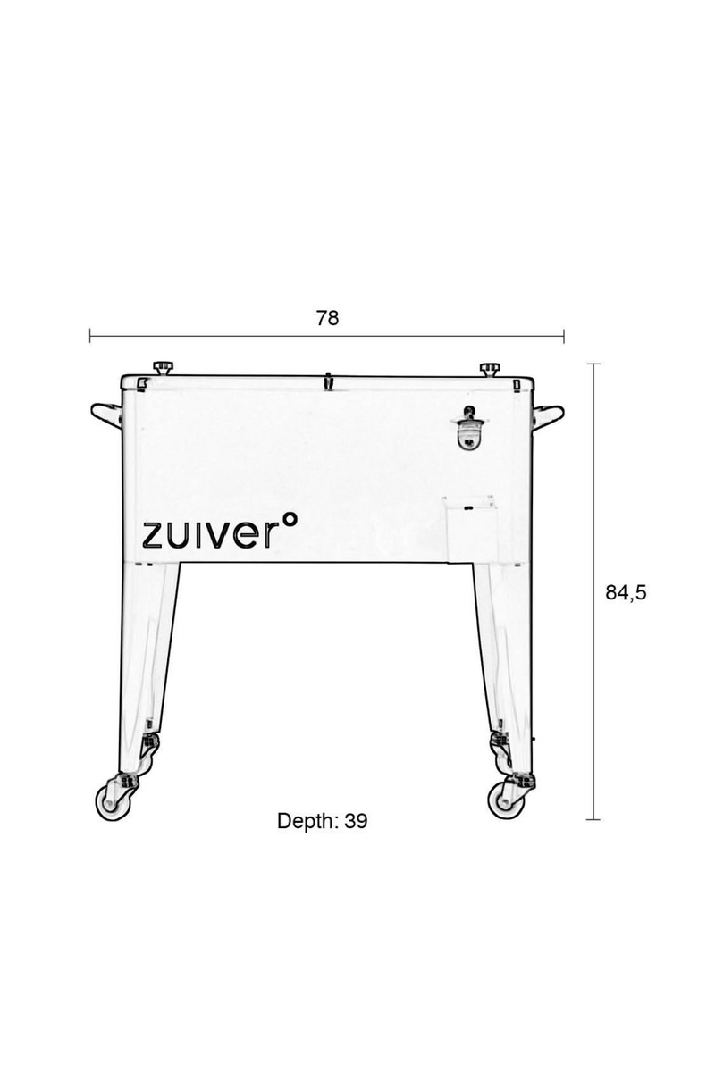 Wheeled Steel Cooler | Zuiver Cooler Be Cool | Oroatrade.com