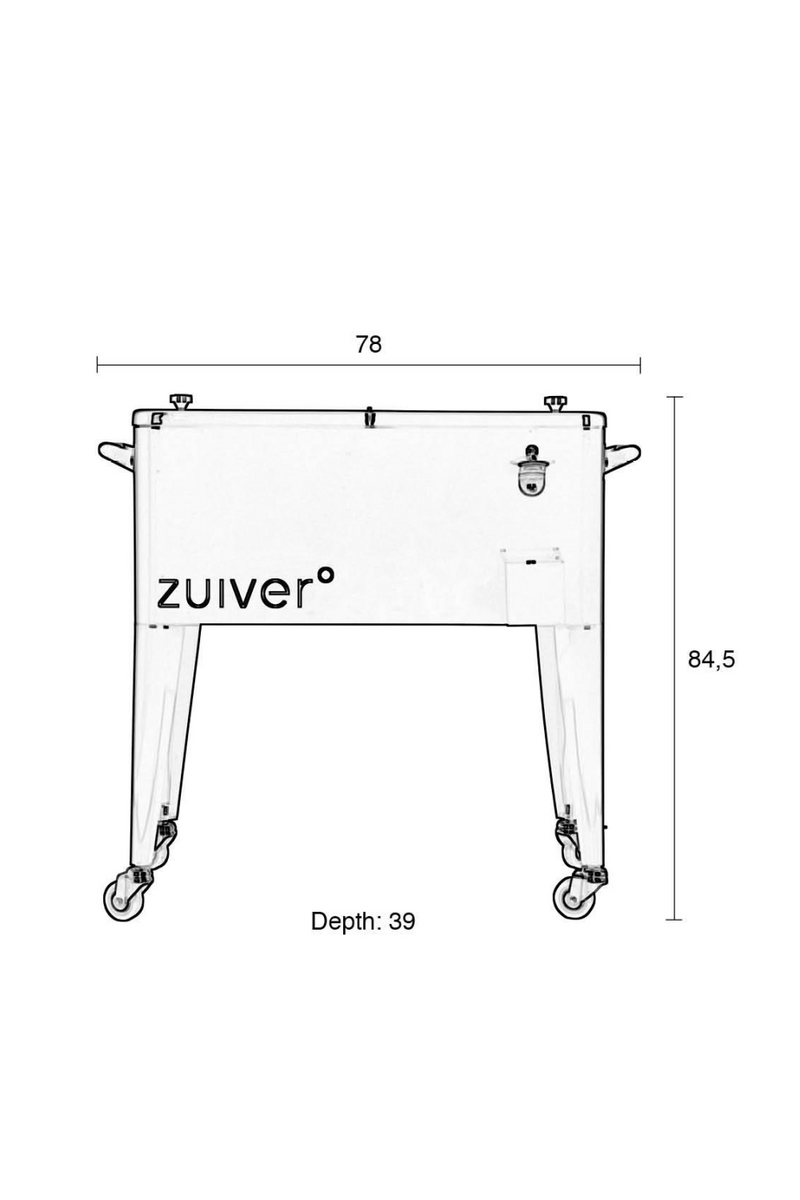 Wheeled Steel Cooler | Zuiver Cooler Be Cool | Oroatrade.com