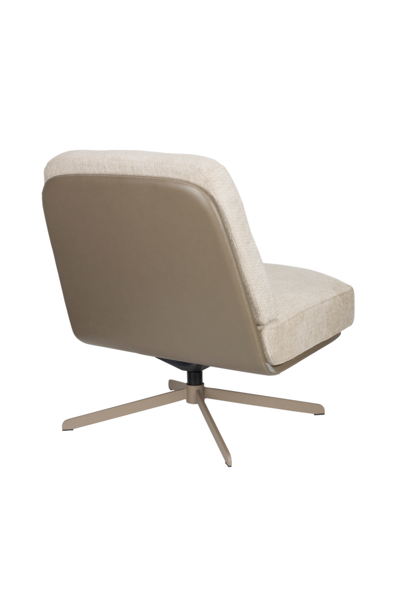 Cream Leather Swivel Lounge Chair | Zuiver Benjamin | Oroatrade.com