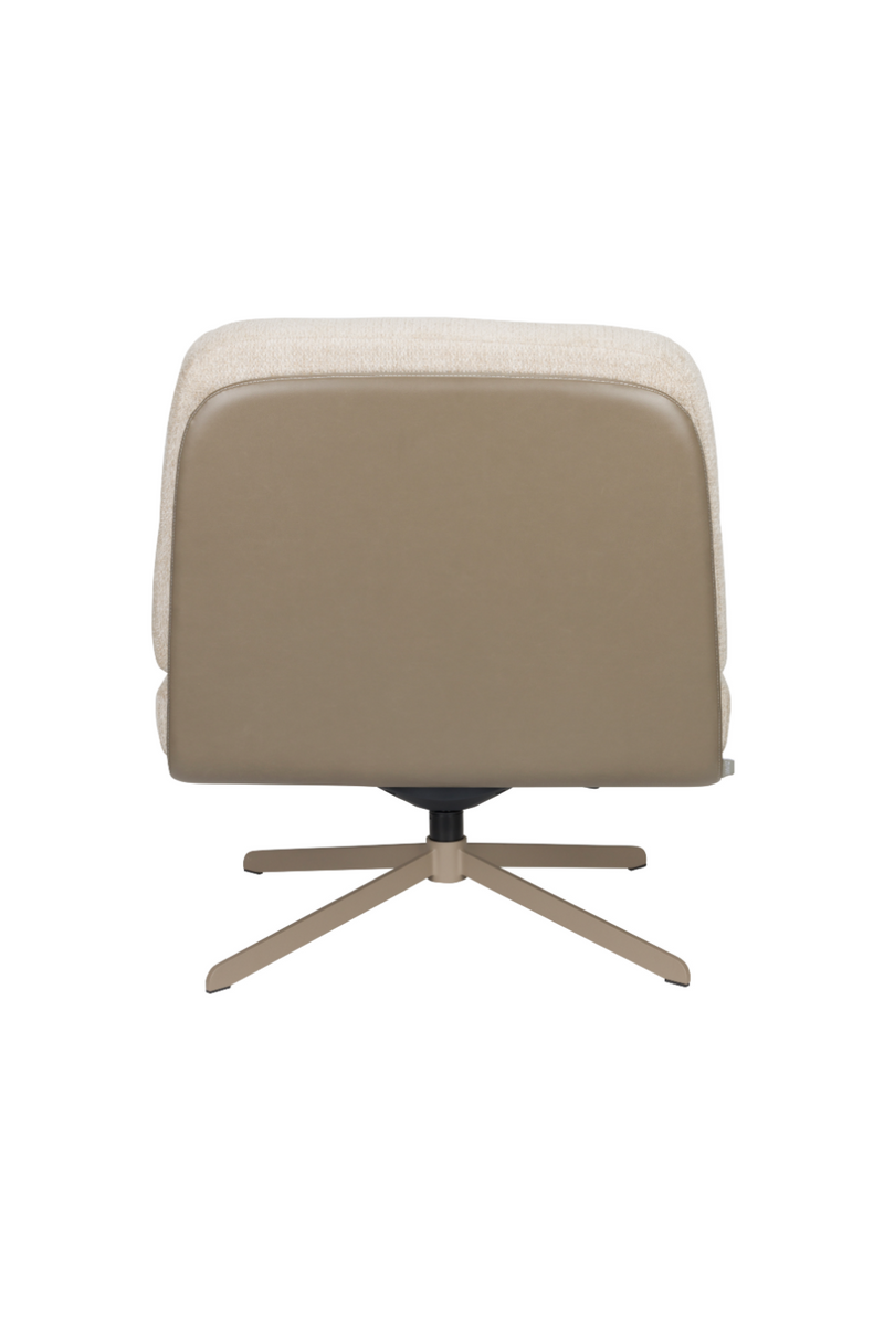 Cream Leather Swivel Lounge Chair | Zuiver Benjamin | Oroatrade.com