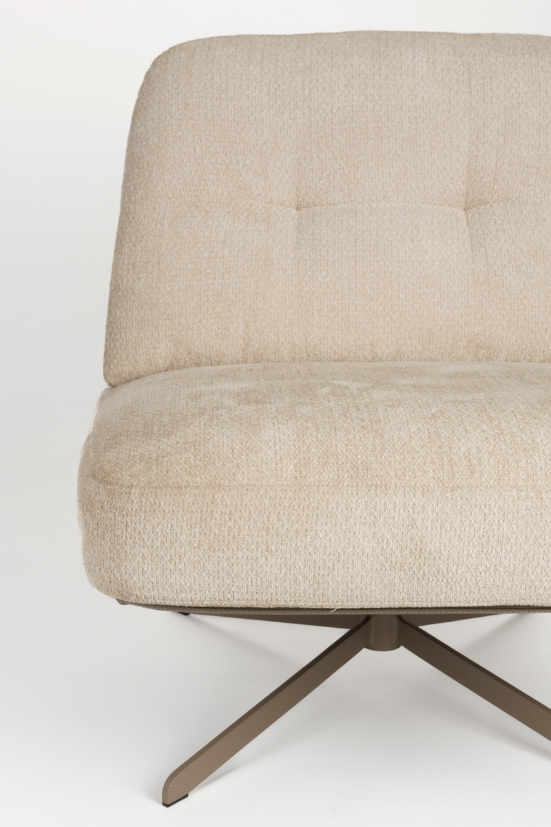 Cream Leather Swivel Lounge Chair | Zuiver Benjamin | Oroatrade.com