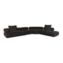 Hospitality furniture - Brown Ribbed Fabric Left Sofa - www.oroatrade.com