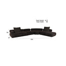 Hospitality furniture - Brown Ribbed Fabric Left Sofa - www.oroatrade.com