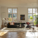 Hospitality furniture - Brown Ribbed Fabric Right Sofa - www.oroatrade.com