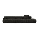 Hospitality furniture - Brown Ribbed Fabric Right Sofa - www.oroatrade.com