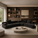 Hospitality furniture - Brown Ribbed Fabric Left Sofa - www.oroatrade.com