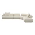 Hospitality furniture - Brown Ribbed Fabric Left Sofa - www.oroatrade.com