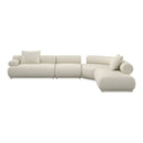Hospitality furniture - Brown Ribbed Fabric Left Sofa - www.oroatrade.com
