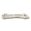 Hospitality furniture - Brown Ribbed Fabric Left Sofa - www.oroatrade.com