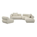 Hospitality furniture - Brown Ribbed Fabric Left Sofa - www.oroatrade.com