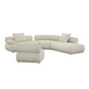 Hospitality furniture - Brown Ribbed Fabric Left Sofa - www.oroatrade.com