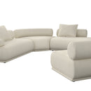 Hospitality furniture - Brown Ribbed Fabric Left Sofa - www.oroatrade.com