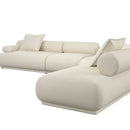Hospitality furniture - Brown Ribbed Fabric Left Sofa - www.oroatrade.com