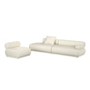 Hospitality furniture - Brown Ribbed Fabric Right Sofa - www.oroatrade.com