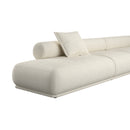 Hospitality furniture - Brown Ribbed Fabric Right Sofa - www.oroatrade.com