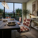 Hospitality furniture - Patterned Fabric Cantilevered Dining Chairs (2) - www.oroatrade.com