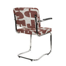 Hospitality furniture - Patterned Fabric Cantilevered Dining Armchairs (2) - www.oroatrade.com