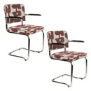 Hospitality furniture - Patterned Fabric Cantilevered Dining Armchairs (2) - www.oroatrade.com